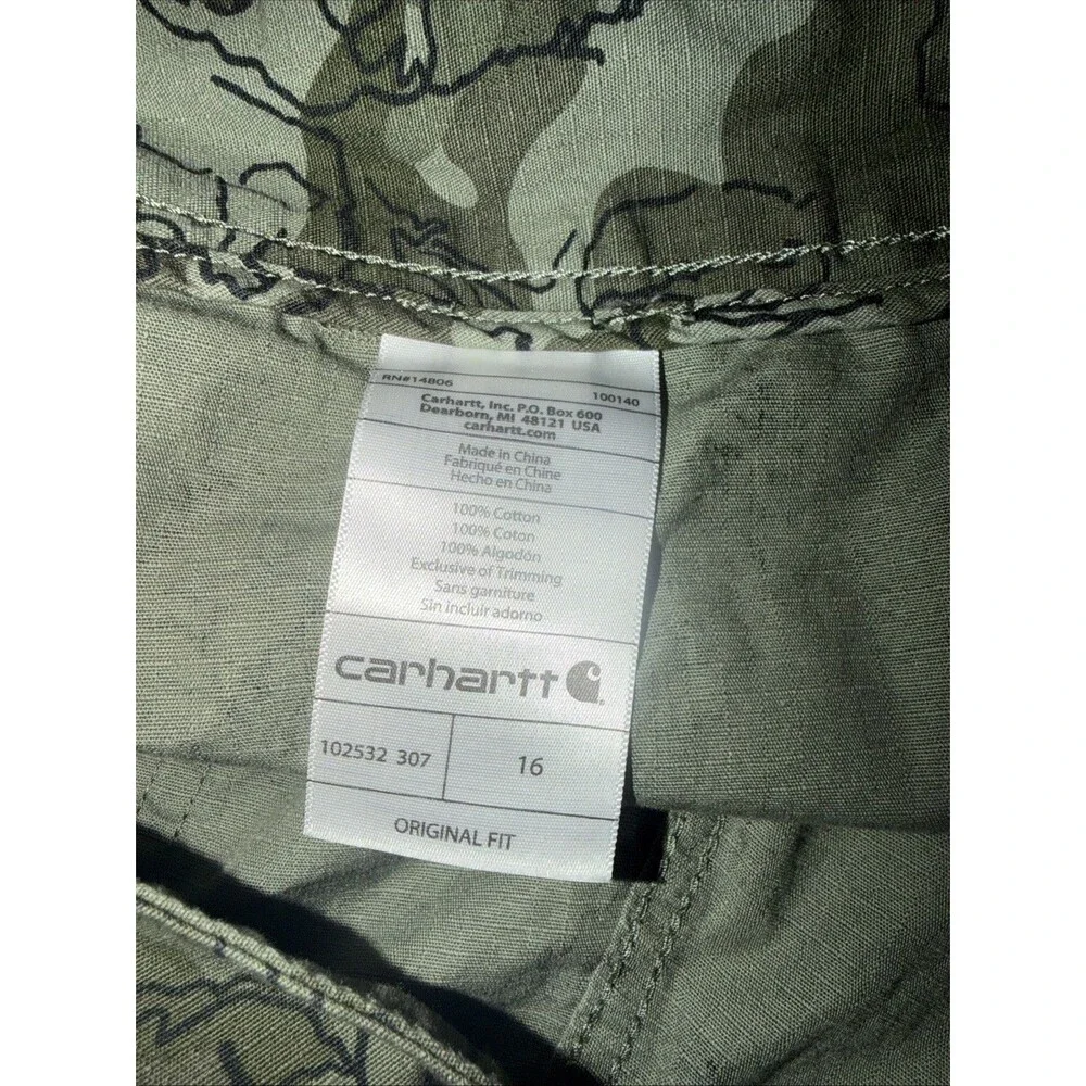 CARHARTT El Paso Size 16 Camo Outdoor Shorts - Picture 7 of 8